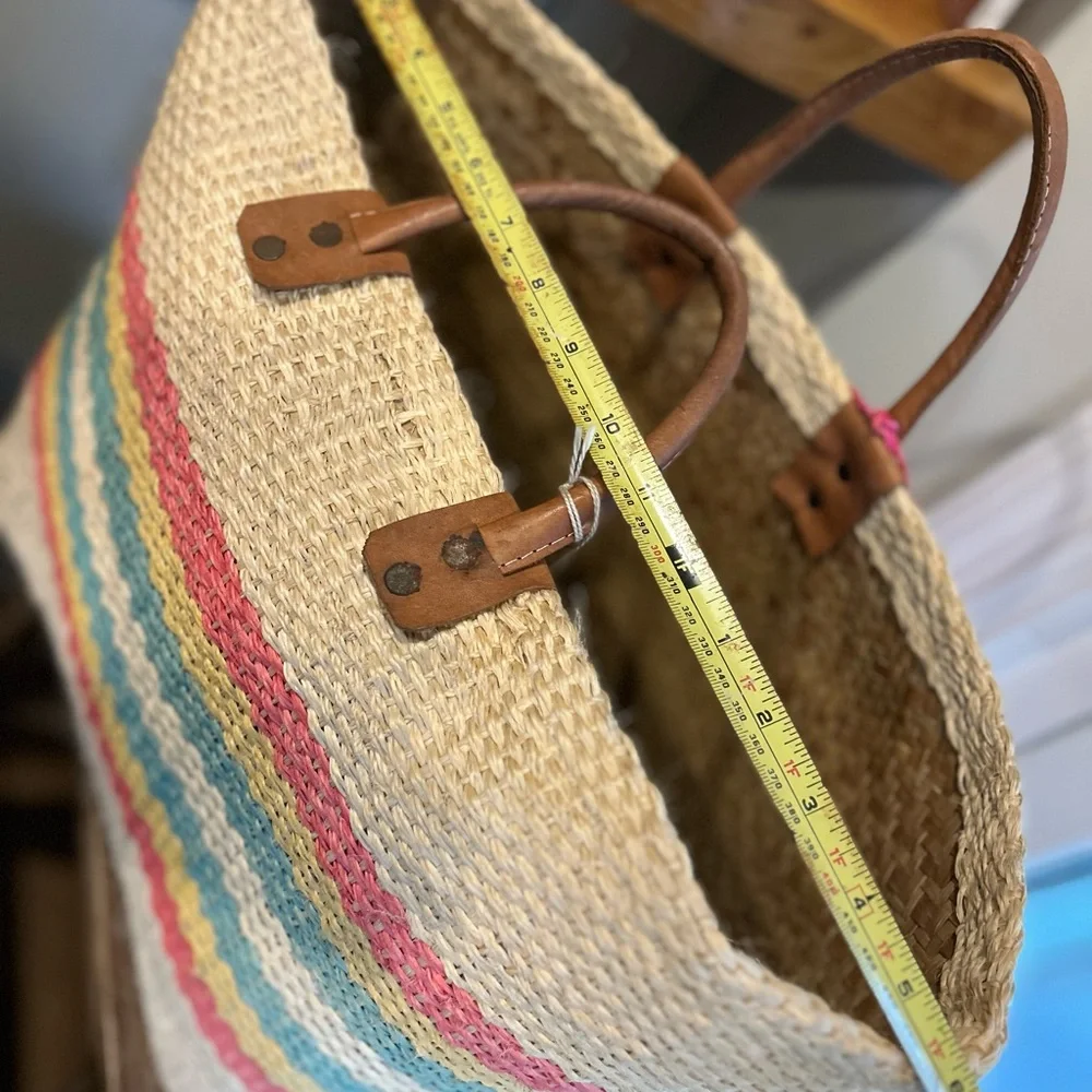 Mar Y Sol la Paz raffia Straw Tote new